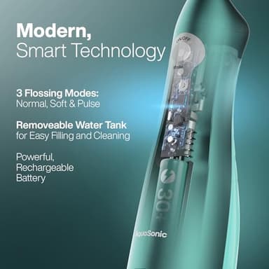 AquaSonic Water Flosser - Cordless Rechargeable Water Flossers for Teeth Cleaning - Waterproof Aqua Flosser, Portable Oral Irrigator for Dental Cleaning with 5 Jet Tips – Braces Home Travel - Image 7
