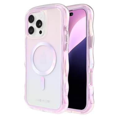 Case-Mate Soap Bubble iPhone 16 Pro Max Case [Compatible with MagSafe] - Stylish Phone Case with 12ft Drop Protection - Premium Magnetic Cover for iPhone 16 Pro Max - Iridescent Wavy - Image 1