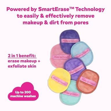 The Original MakeUp Eraser, 7-Day Set, Erase All Makeup with Just Water, Including Waterproof Mascara, Eyeliner, Foundation, Lipstick, Sunscreen, and More! Dewy Glow, 7ct. - Image 3