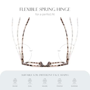 AIMISUV Reading Glasses for Women Men - Blue Light Blocking Magnifying Readers,Oprah Square Anti-Glare Computer Eyeglasses(3Pack,0.5X) - Image 4