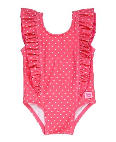 RuffleButts Hot Pink Heart Waterfall One Piece - 10 - Image 1