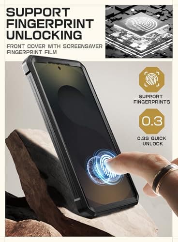 SUPCASE for Samsung Galaxy S25 Ultra Case with Stand (Unicorn Beetle Pro), [2 Front Frames] [Built-in Screen Protector & Belt-Clip] Military-Grade Protection Phone Case for S25 Ultra 6.9 Inch, Black - Image 7