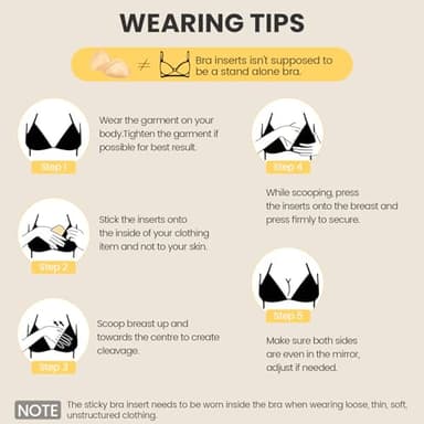 Double Sided Sticky Bra Inserts Reusable Ultra Push Up Lift Invisible Self Adhesive Bra Pads for Bikini Swimsuit Strapless Dress - Image 7