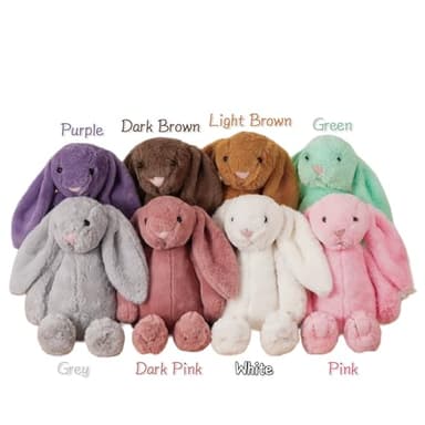 Dyoart Personalized Easter Bunny Rabbit, Custom Name Monogrammed Embroidered Bunny, Fluffy Rabbit with Long Ears,Plush Bunny Toy, Gift for Baby Kids(11.8inches) - Image 6