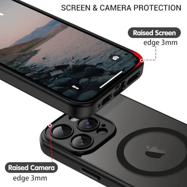 BENTOBEN Magnetic for iPhone 16 Pro Max Phone Case 2024, [Compatible with Mag Safe] [Full Camera Protection] Translucent Matte Slim Shockproof Protective Cute Cover for iPhone 16 Pro Max 6.9" Black - Image 8