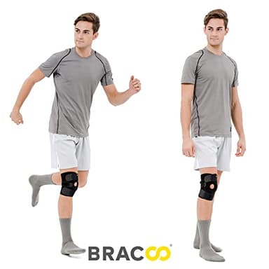 Bracoo Adjustable Compression Knee Patellar Pad Tendon Support Sleeve Brace for Men Women - Arthritis Pain, Injury Recovery, Running, Workout, KS10 (Black) - Image 4