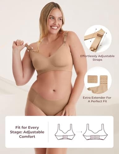 Momcozy Nursing Bras for Breastfeeding, Seamless Ultra Comfort Maternity Bra, Natural Shape, Pregnancy Sleep Bralette - Image 4