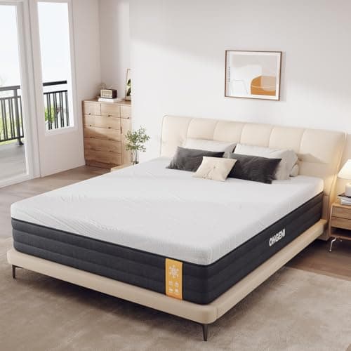 OhGeni 10 Inch Full Size Mattress, Cooling Gel Memory Foam Bed Mattresses in a Box, Cool Touch Surface, Ergonomic Support & Pressure Relief, Medium Feel, CertiPUR-US Certified Foam, Designed in USA - Image 1