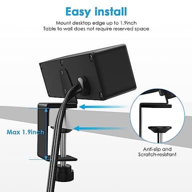 CCCEI Desk Clamp Power Strip with 45W USB-C Ports, Desktop Mount Surge Protector 1200J, Widely Spaced Desk Outlet Station, Fast Charging, 10 FT Flat Plug, Fit 1.9 inch Tabletop Edge. - Image 5