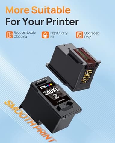 240XL Ink Cartridge Replacement for Canon 240XL Black Ink Cartridge, PG-240XL PG240 Works with PIXMA PIXMA MG3620 TS5120 MG3520 MG3220 MG2120 MG4220 MX392 MX452 MX522 Printer, 2 Pack Black - Image 5