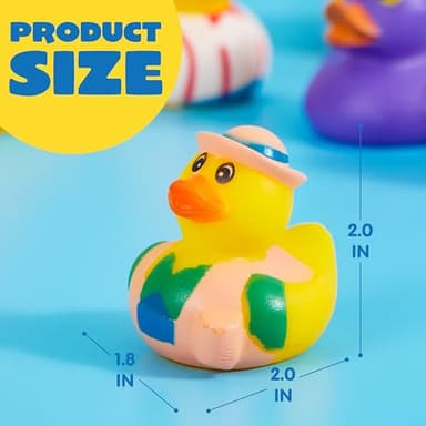 JOYIN 240 Pcs Rubber Ducks, Random Assortment Ducks Bulk with Mesh Carry Bag, Mini Rubber Duckies for Baby Bath Toys, Kids Toddler Summer Pool Toys Birthday Gifts Party Favors - Image 5