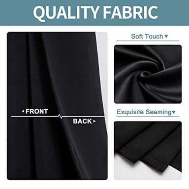 ChrisDowa Blackout Curtains 108 Inches Long 2 Panels Set for Living Room, Grommet Thermal Insulated Room Darkening Curtains for Bedroom (Black, 52 x 108 Inch) - Image 4