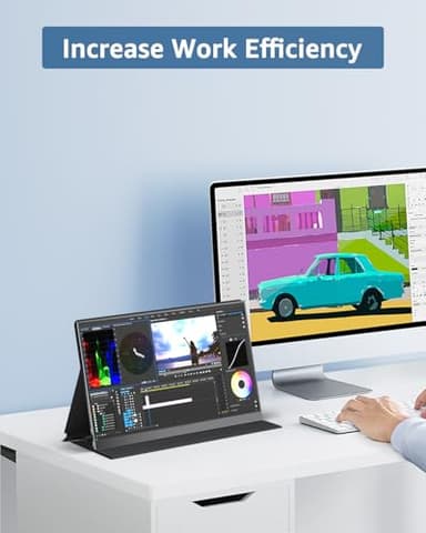 Yodoit Portable Monitor for Laptop, 15.6" 1920×1080 Travel Monitor FHD Screen IPS Display with USB Type C Port, Speakers and Smart Cover Compatible with PC, MacBook, Xbox (Black) - Image 4