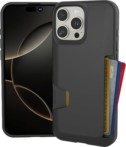 Smartish® iPhone 16 Pro Max Wallet Case - Wallet Slayer Vol. 1 [Slim + Protective] Credit Card Holder - Drop Tested Hidden Flip Card Slot Cover Compatible w/Apple iPhone 16 Pro Max - Black Tie Affair - Image 1