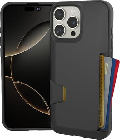 Smartish® iPhone 16 Pro Max Wallet Case - Wallet Slayer Vol. 1 [Slim + Protective] Credit Card Holder - Drop Tested Hidden Flip Card Slot Cover Compatible w/Apple iPhone 16 Pro Max - Black Tie Affair - Image 1