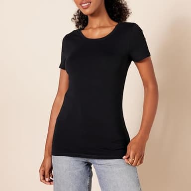 Amazon Essentials Women's Regular-Fit Short-Sleeve Crewneck T-Shirt, Pack of 2, Black, X-Large - Image 3
