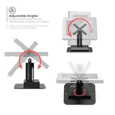 CTA Digital Hyperflex Kiosk Stand Heavy-Duty Universal VESA Compatible Desk Kiosk Mount with 4 USB 3.0 Data Transfer and Charge Hubs and Special Anti-Rust Coating - Black (ADD-QRUSBKB) - Image 5