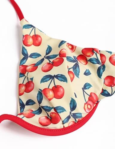 ZAFUL Womens Bikini Swimsuits Underwire Two Piece Bathing Suit Fruit Printing Bikini Sets Sexy Swimwear Cherry M - Image 3