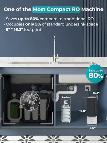 VIOMI® RO Water Filtration System,TDS PFOS&PFOA Reduction, 9 Stage Reverse Osmosis Water Filter, 600GPD, NSF/ANSI 372&53&42 Certified, Tankless Reverse Osmosis System Under Sink with Faucet - Image 6