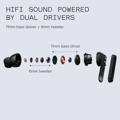 CMF Buds Pro 2 Wireless Earbuds with Smart Dial, 50dB Hybrid Noise Cancelling Earbuds Wireless Bluetooth 5.3, 11mm Bass with LDAC, 6 Hi-Res Audio Mics, 43H Playtime, Fast Charging Case, Dark Grey - Image 4