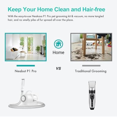 Neakasa P1 Pro Pet Grooming Kit & Vacuum Suction 99% Pet Hair, Professional Clippers with 5 Proven Grooming Tools for Dog and Cat - Image 8