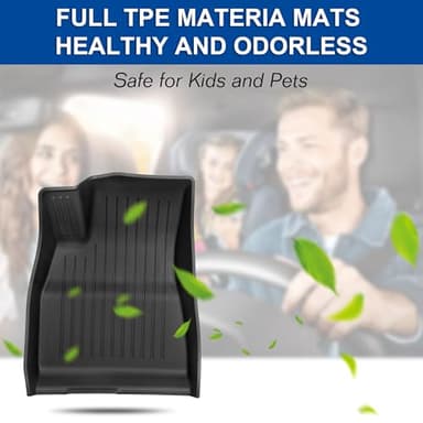 Weize Floor Mats Fit for Tesla Model 3 Highland 2025 2024, TPE All Weather Cargo Liner Floor Mats and Cargo Trunk Mats Accessories Front Rear Cargo Mat Full Set - Image 9