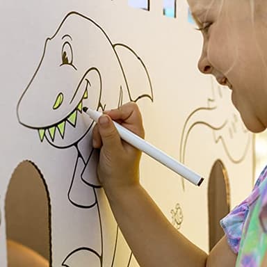 Easy Playhouse Sand Castle - Kids Art & Craft for Indoor & Outdoor Fun, Color, Draw, Doodle – Decorate & Personalize a Cardboard Fort, 32 by 32 by 43. 5 inches Age 3and up - Image 6