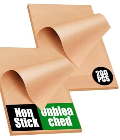 200 PCS Unbleached Parchment Paper Sheets for Baking 12x16 Inches, Non-Stick and Non-Toxic Pre-cut Parchment Sheets for Oven, Cooking, Grilling, Air Fryer and Steaming - Fit for Half Sheet Pans - Image 1