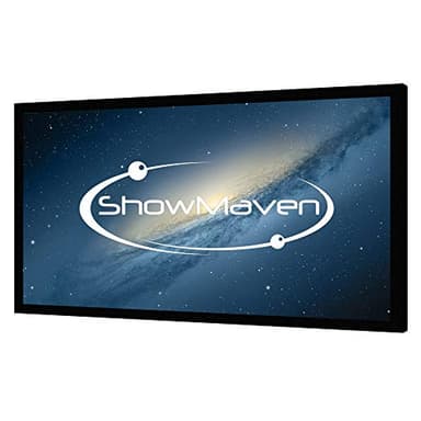 ShowMaven 100in /120in Fixed Frame Projector Screen, Diagonal 16:9, Active 3D 4K Ultra HD Projector Screen for Home Theater or Office (16:9, 120") - Image 1