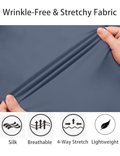 COOFANDY Men's Button Up Shirts Long Sleeve Untucked Dress Shirt Regular Fit Button Down Shirt Denim Blue - Image 4