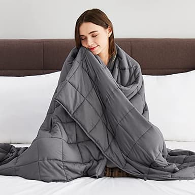 CuteKing Weighted Blanket for Adults (15lbs, 48"x72", Full, Grey) Heavy Blanket for 140-150lbs, Weighted Blanket for Cooling & Heating with Premium Glass Beads, Soft Thick Blanket for Adult All-S - Image 7