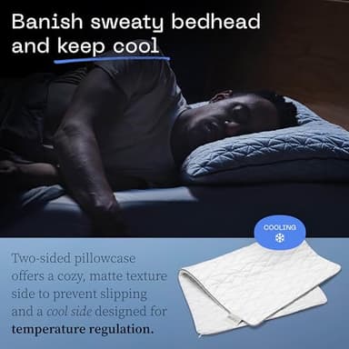Coop Home Goods Cool Side Pillowcase, King Size Cooling Pillow Case for Hot Sleepers, Two-Sided Pillow Covers, Cozy Side & Cool Side, Ultra Soft Lulltra Cool Technology - Image 4