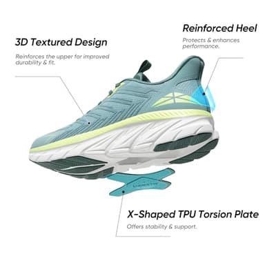 ALLSWIFIT Men's Slip On Walking Shoes Running Comfortable Tennis Breathable Non Slip Athletic Gym Workout Cross Training Fashion Sneakers,Size 11,Blue Green,SARR034M - Image 4