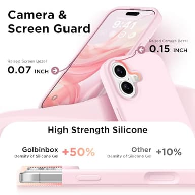 GolbinBox Magnetic for iPhone 17 Case, Compatible with MagSafe, Screen Protector + Camera Lens Protector, Liquid Silicone Shockproof Phone Cover with Anti-Scratch Microfiber Lining, Chalk Pink - Image 7