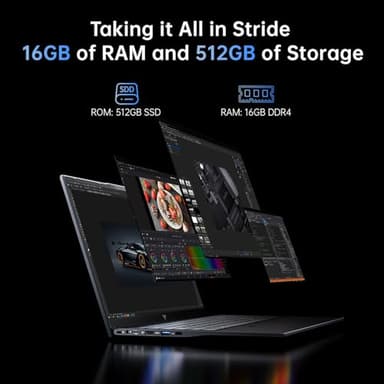 MALLRACE 2025 Laptop,15.6In Windows 11 Laptop Computer with Quad Core-12th Alder Lake N97(Up to 3.6GHz), 16GB DDR4 512GB Hard Drive for Business, School, Offic - Image 5