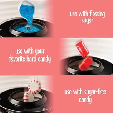 Nostalgia Cotton Candy Machine - Retro Cotton Candy Machine for Kids with 2 Reusable Cones, 1 Sugar Scoop, and 1 Extractor Head – Red - Image 5