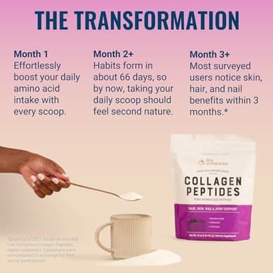 Live Conscious Collagen Peptides Powder - Naturally-Sourced Hydrolyzed Collagen Powder - Hair, Skin, Nail, and Joint Support - Type I & III Grass-Fed Collagen Supplements for Women and Men - 16oz - Image 6