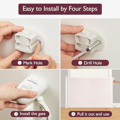 Momcozy Retractable Baby Gate, 33" Tall, Extends up to 55" Wide, Child Safety Baby Gates for Stairs, Doorways, Hallways, Indoor, Outdoor - Image 5