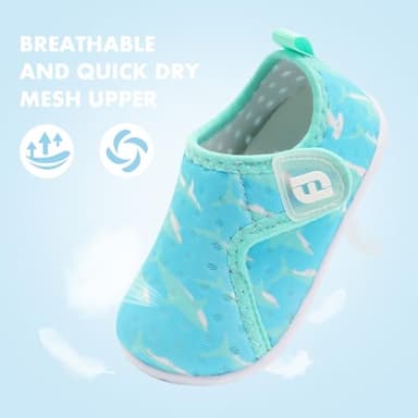 JOINFREE Water Shoes Unisex-Child Boys Girls Athletic Walking Sneakers Shoes for KidsMuGreenShark 2.5-3 Years Toddler - Image 3