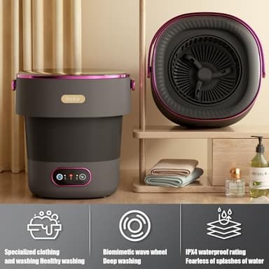Portable Washing Machine,Underwear Washing Machines,Foldable Washing Machine with Capacity of 15L,Deeply Clean Underwear for Apartments, Camping, Traveling - Image 2