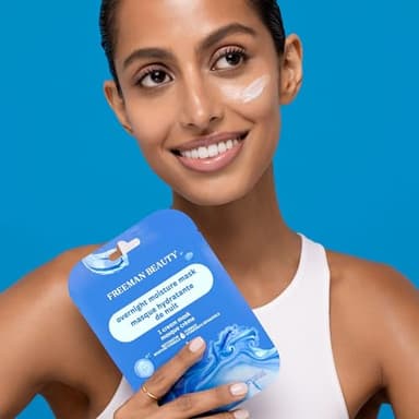 Freeman 4 Piece Moisture Mask Face Set, Hydrating Face Masks & Under Eye Mask For Puffy Eyes, Hydrogel Masks For Dry Skin, Hyaluronic Acid, Travel-Friendly, Vegan & Cruelty Free Skincare - Image 6