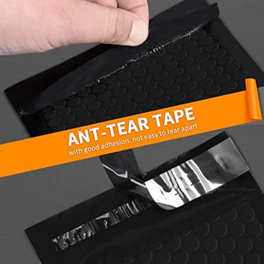 packbabol Bubble Mailers, 4x7 Inch Poly Padded Bubble Mailers Pack of 100 Bubble Envelopes Opaque Self Seal Adhesive Waterproof Bags for Shipping and Packaging(Black,4x7-100Pc) - Image 3