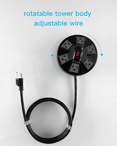 KMC 6-Outlet Surge Protector Power Strip with 2 USB (2.4A), Overload Protection, 15A 14AWG 6-Foot Cord Wire Extension Universal Socket - Image 3