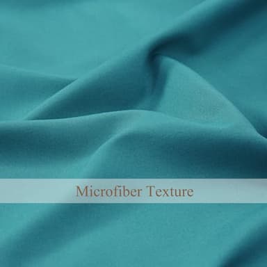 L.Z.E Privacy Curtains 96 Inches Long 2 Panels Set,Teal Light Filtering Curtains for Living Room Bedroom Doorway Divider, Non-See-Through Semi Sheer Window Panels Grommet Top (55" W x 96" L) - Image 7