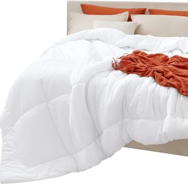 Bedsure Comforters Queen Size Duvet Insert, All Season Bed Comforter, Quilted Down Alternative Duvet, Box Stitched Comforter with Corner Tabs, Machine Washable, 88 x 88 Inches (White) - Image 1