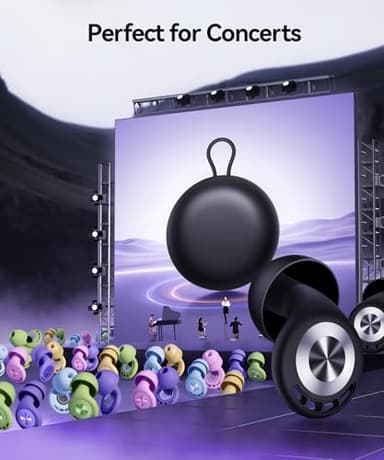 Ear Plugs for Sleeping Noise Cancelling 50dB Concert Earplugs for Noise Reduction Reusable Soft Silicone Ear Plugs for Snoring Shooting Motorcycle Airplanes Musicians with 7 Eartips Case Black - Image 5