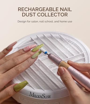 MelodySusie Cordless Nail Dust Collector,Compact Vacuum Fan Rechargeable Dust Collector with Reusable Filter,SProR Powerful Dust Suction Machine for Acrylic Gel Polish Manicure Pedicure at Salon&Home - Image 2