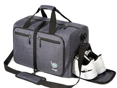 Bago Large Foldable Duffel Bags for Traveling Women & Men - 80L Packable Duffle Bag for Travel with Shoe Compartment - Water Repellant, Heavy Duty, Lightweight Folding & Collapsible (SnowBlack) - Image 5