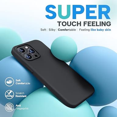 Miracase for iPhone 15 Pro Max Case, [with 2X Screen Protectors], Compatible with MagSafe, Liquid Silicone Case Shockproof Drop Protection Phone Case for 15 Pro Max, Black Magnetic - Image 5