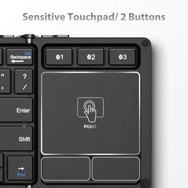 iClever Foldable Keyboard with Touchpad, BK08 Portable Tri-Folding Bluetooth Keyboard for iPad, iPhone, Windows, Mac & Android — Connect Up to 3 Devices - Image 3